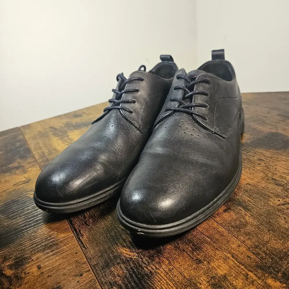 Amberjack Mens The Original Derby Oxfords Shoes Black Leather Hybrid Size 10.5